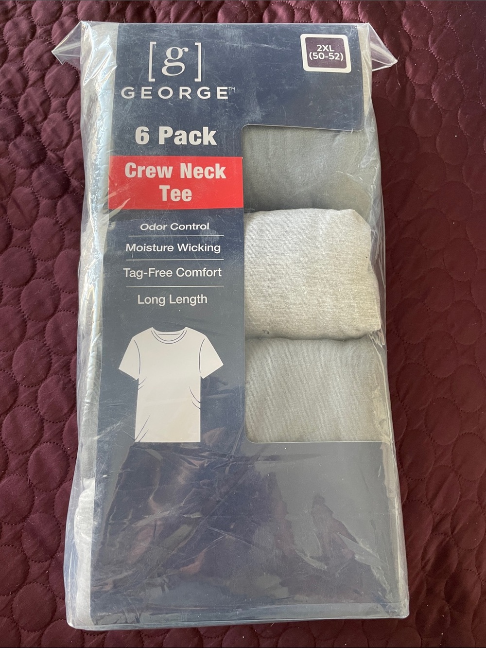 George Gray Crew Neck Tee 6-Pack 2XL New